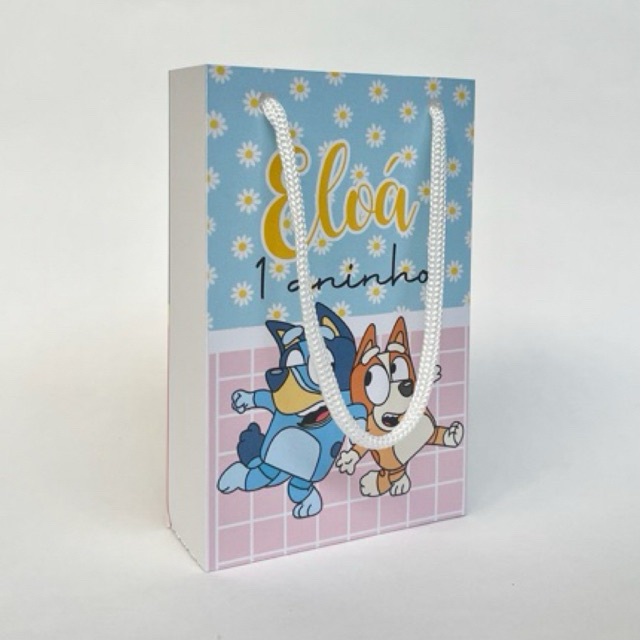 Sacolinha Surpresa BLUEY MENINA Personalizadas com Nome e Idade | Pegue e Monte | Kit Festa | Sacola