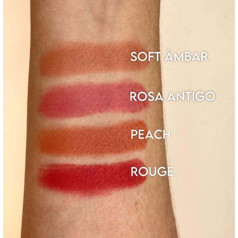 Blush Mahav Compacto Alta Pigmentação Efeito Natural Longa Duração 8 Cores