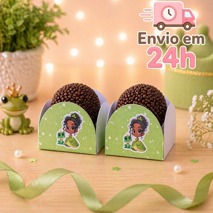 Forminha de Doces Personalizada no tema Princesa Tiana Lembrancinha de Aniversário - Decoração