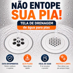 10 Filtro Ralo Pia Anti Entupimento Alta Vazão Ajustável Cozinha Banheiro