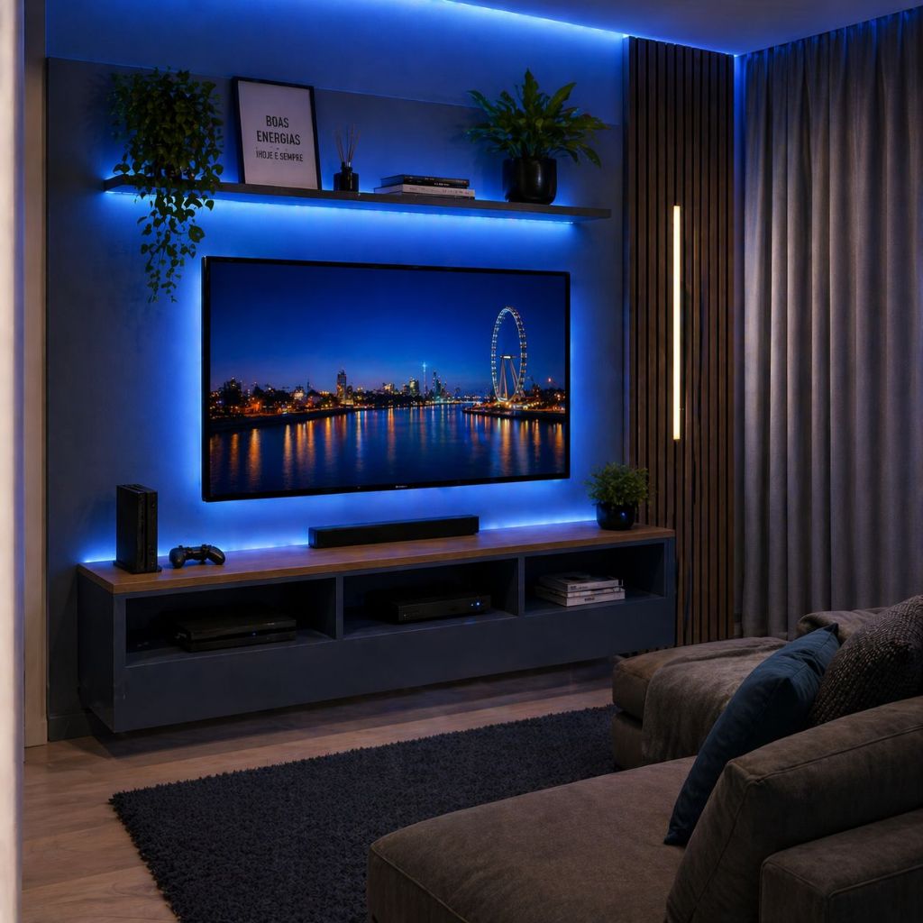 Fita LED USB RGB 5V 2 Metros com Controle Remoto Silicone Flexível Colorida para Quarto Sala Decoração