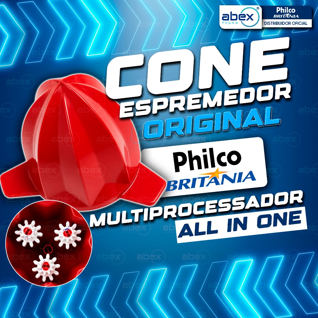 Cone Espremedor Multiprocessador Philco BMP900P All In One Nacional Borda Larga Vermelho Original