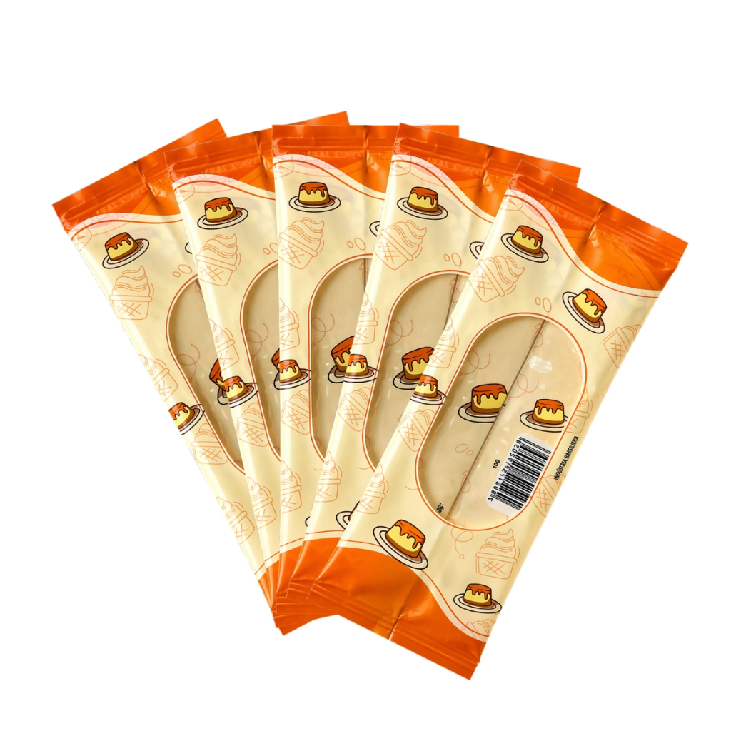 Saco Embalagem Geladinho/Sacolé Pudim Gourmet 7x19 Chup Chup Dindin - Modelo Pudim — imagem 2 de 2