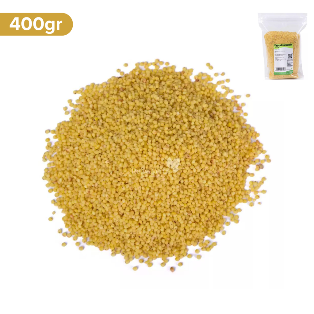 Painço Sem Casca Relva Verde 400g Grãos para Receitas Salgadas Bolinhos e Acompanhamentos