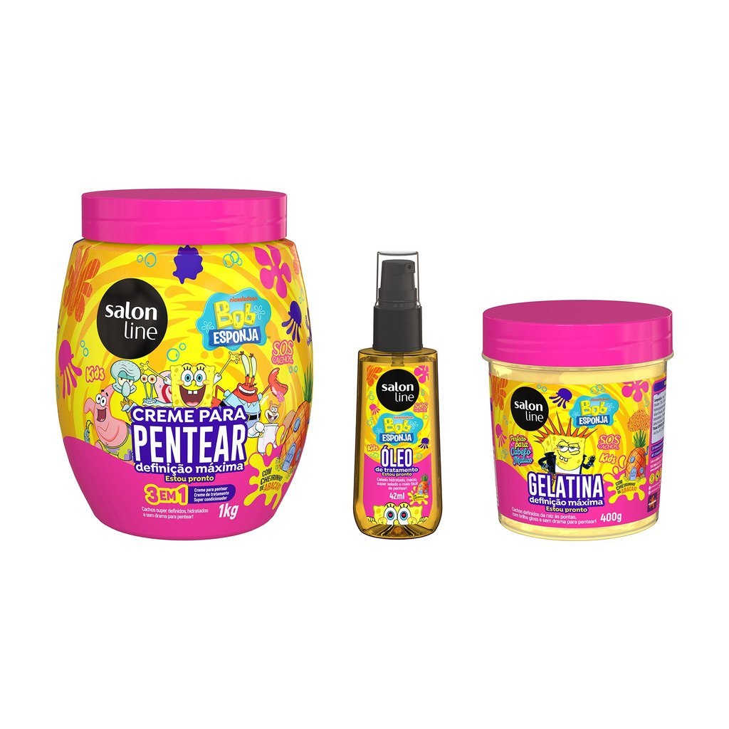 Kit Definição SOS Cachos Kids Bob Esponja
