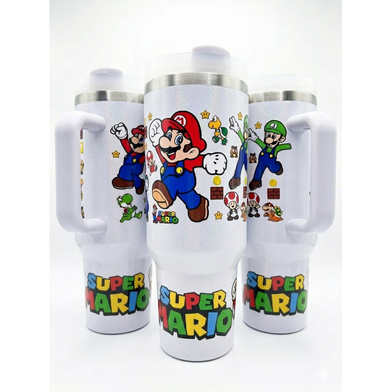 Garrafa Térmica Super Mário 1200Ml Premium Personalizado com Nome