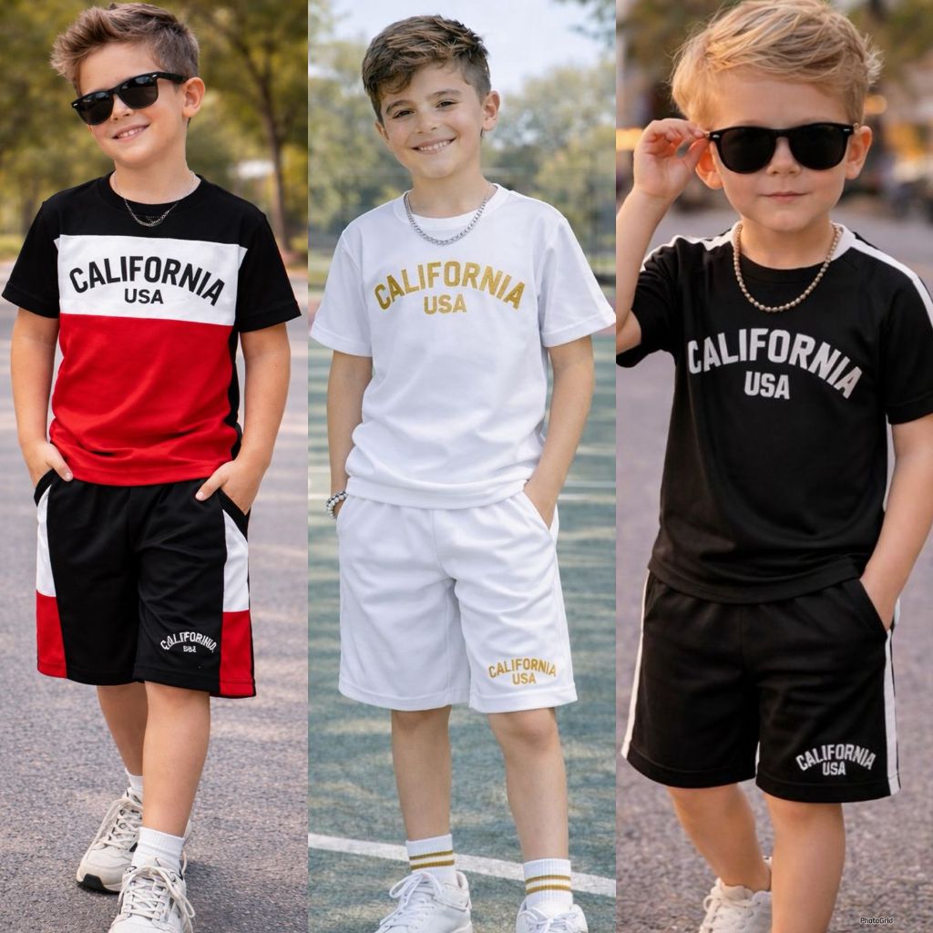 Conjunto Infantil Verão Dry Fit Menino Camisa + Short Roupa Leve Fresca e Estilosa 4 a 12 Anos