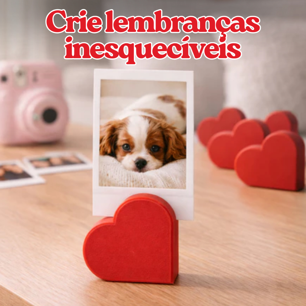 10 Porta Retrato Base Suporte Apoio Para Foto Polaroide Coração Decoração Cartão Menu Casamento