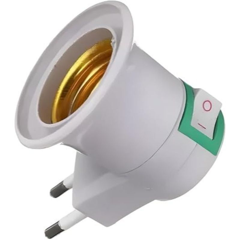 Bocal Tomada Soquete E27 Adaptador de Lâmpada Botão Chave Liga Desliga Bivolt Universal