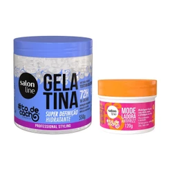 Kit Gelatina Super Definição Hidratante + Modeladora Antifrizz #todecacho