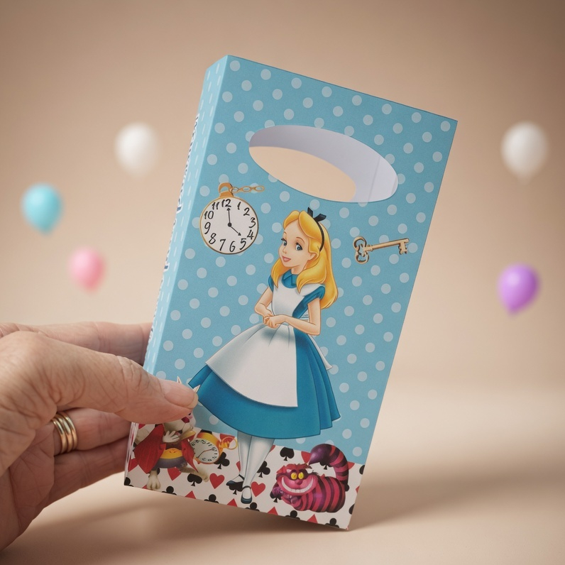 Sacolinha P Alice no País das Maravinhas/Para Festa Infantil/Lembrancinha para Aniversário/Decoração