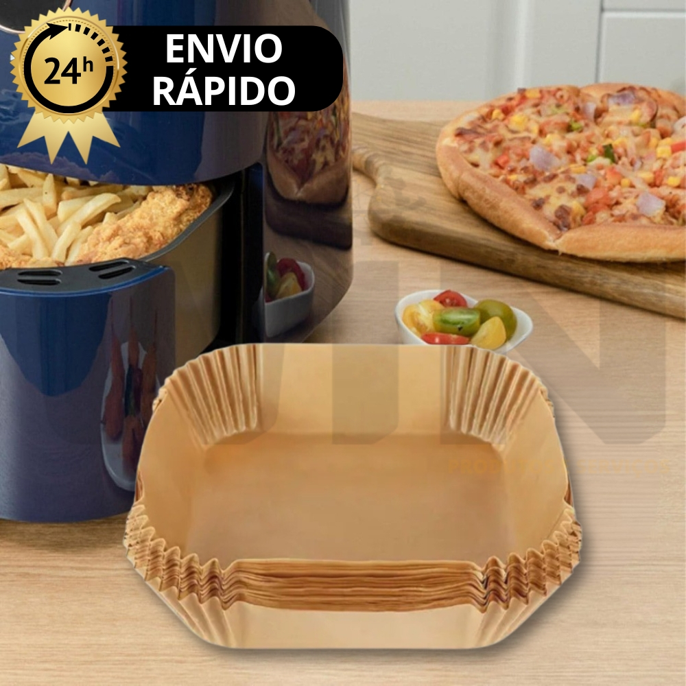 Forma Air Fryer 50/100/150/200/250 Descartável Antiaderente Redonda De Papel Vegetal