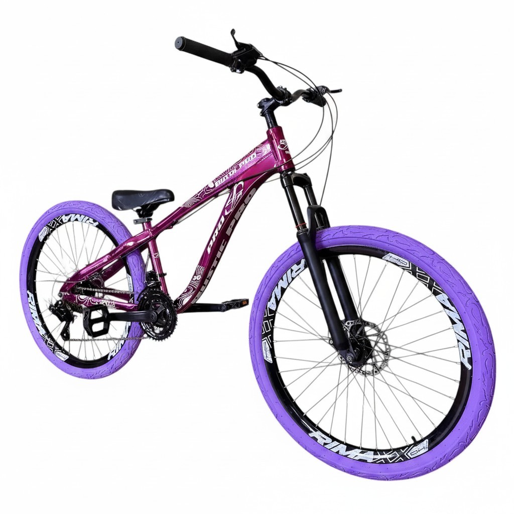 Bicicleta Aro 26 PRO-X Rustic PRO Freeride 21v Aro Vmaxx Freio a Disco Pneu Colorido Flame