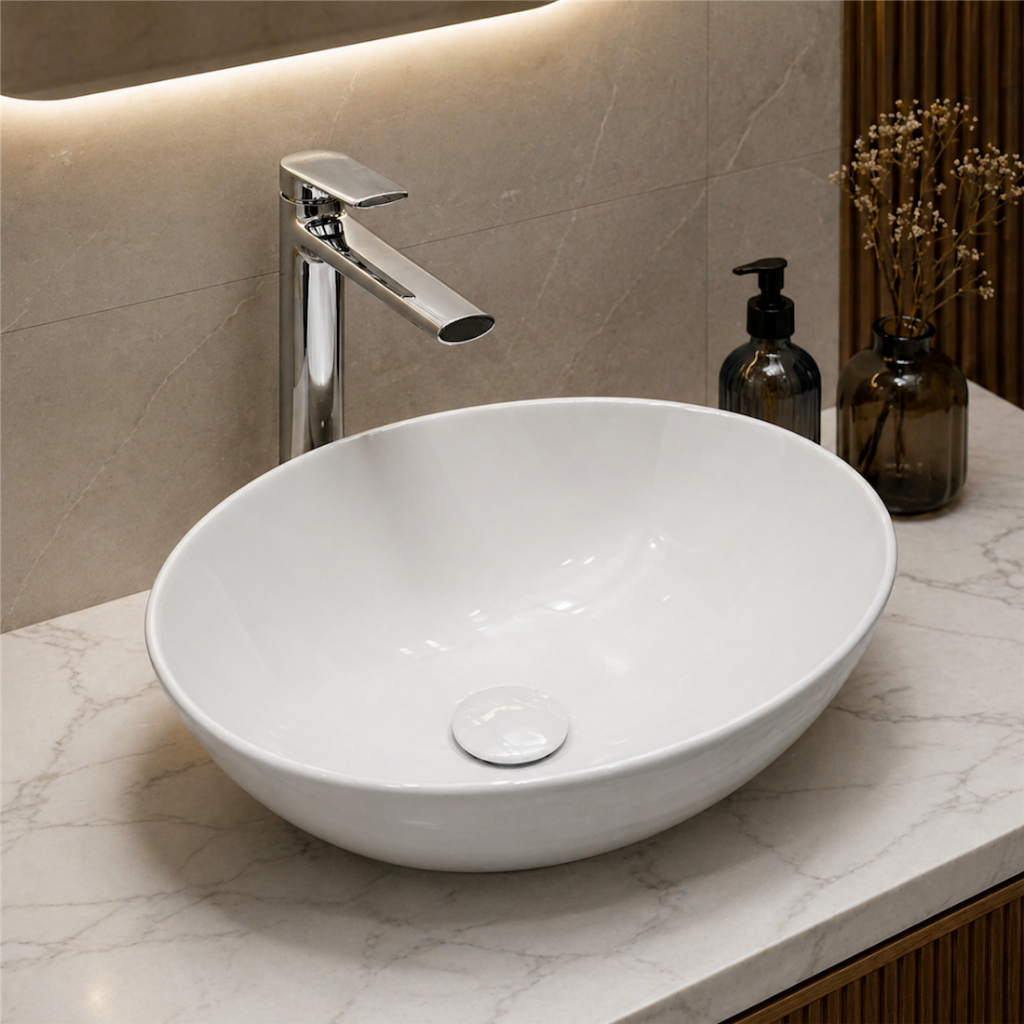 Cuba 40x33 de Porcelana Oval Modelo Havái Pia Lavatório De Banheiro Lavabo Com V