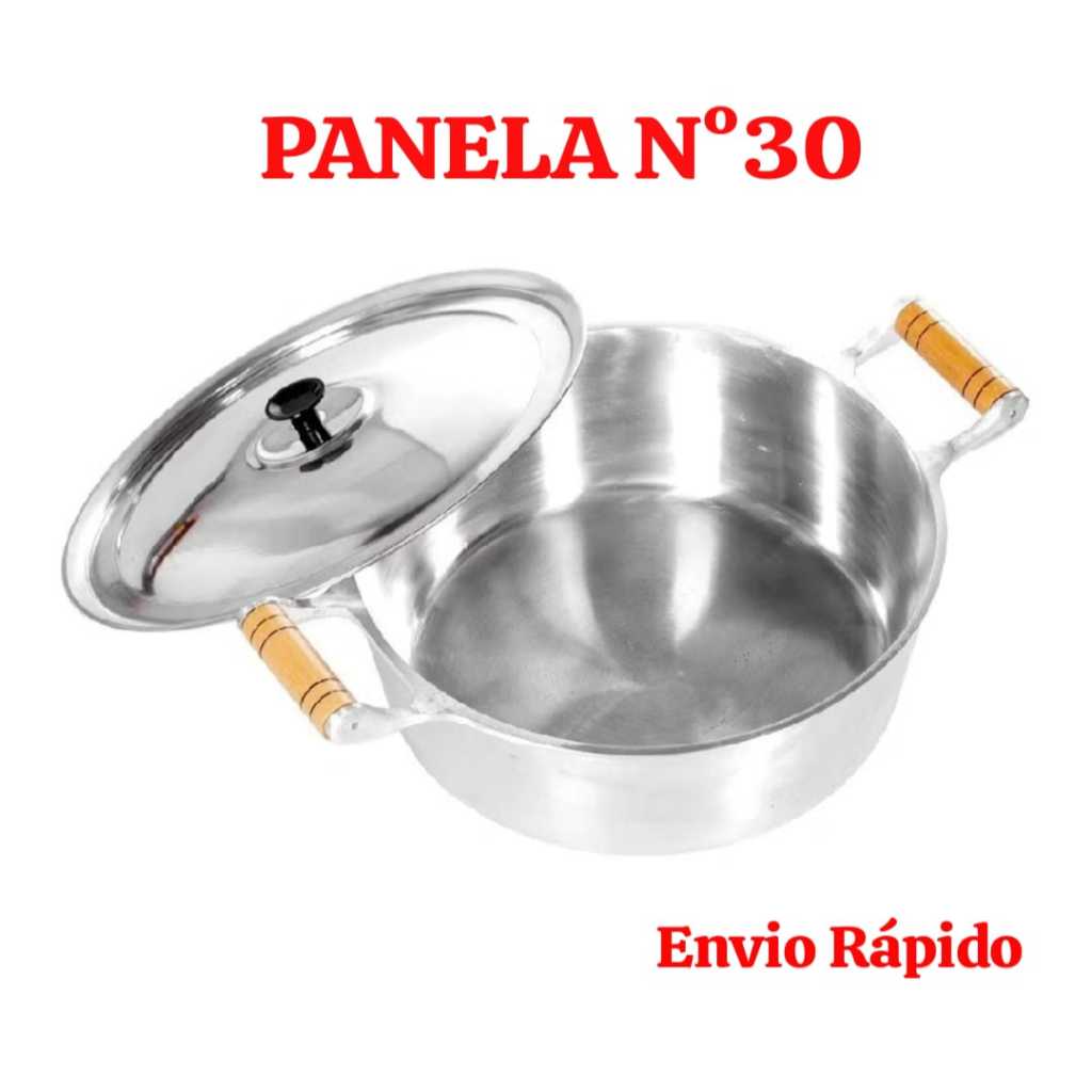 Panela Caçarola 30 de Alumínio Fundido Batido Grossa Polido nº30 6,7Litros de Capacidade