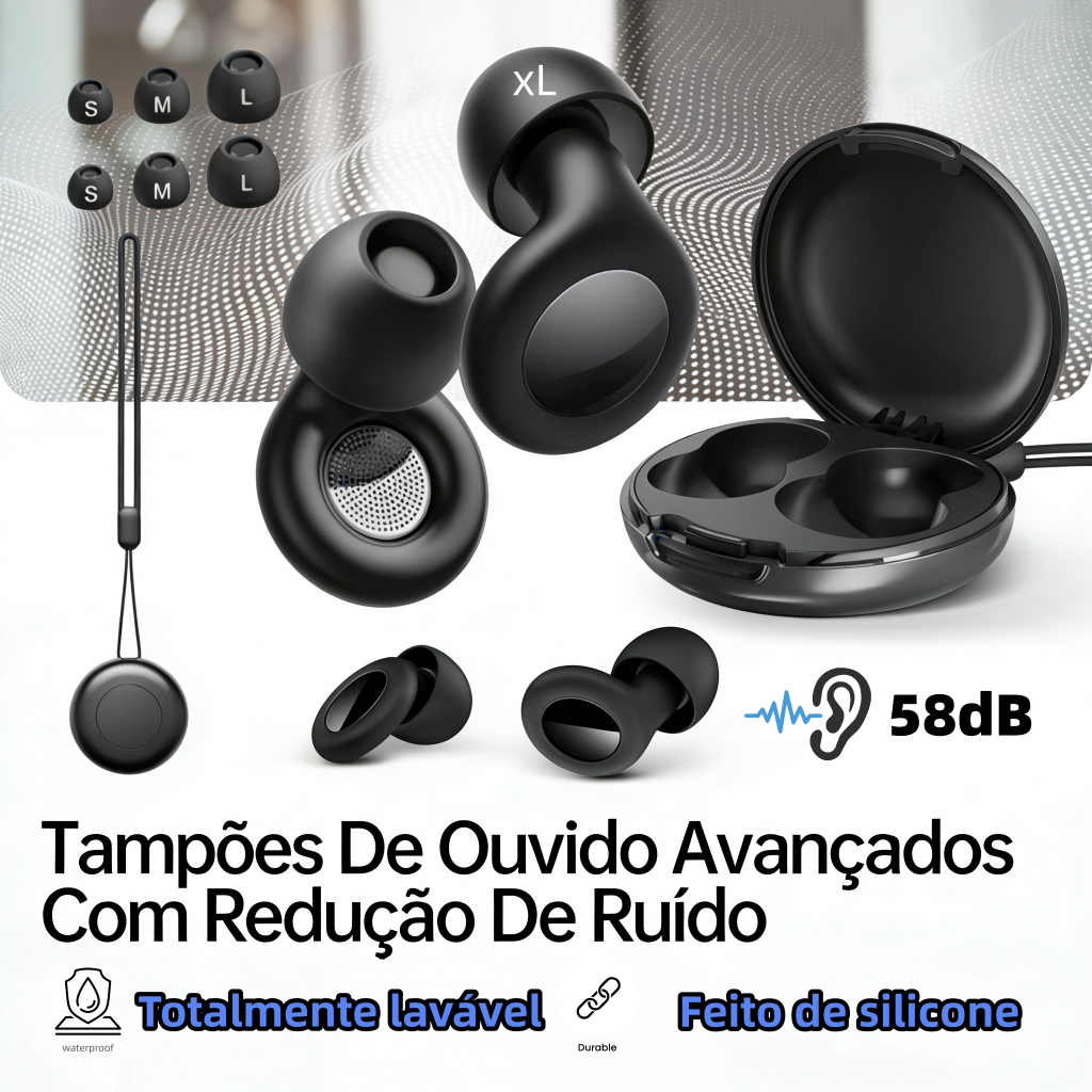 Tampões De Ouvido Avançados Com Redução De Ruído (Kit De 8 Tamanhos)-Proteção Ultramacia De Silicone Para Dormir