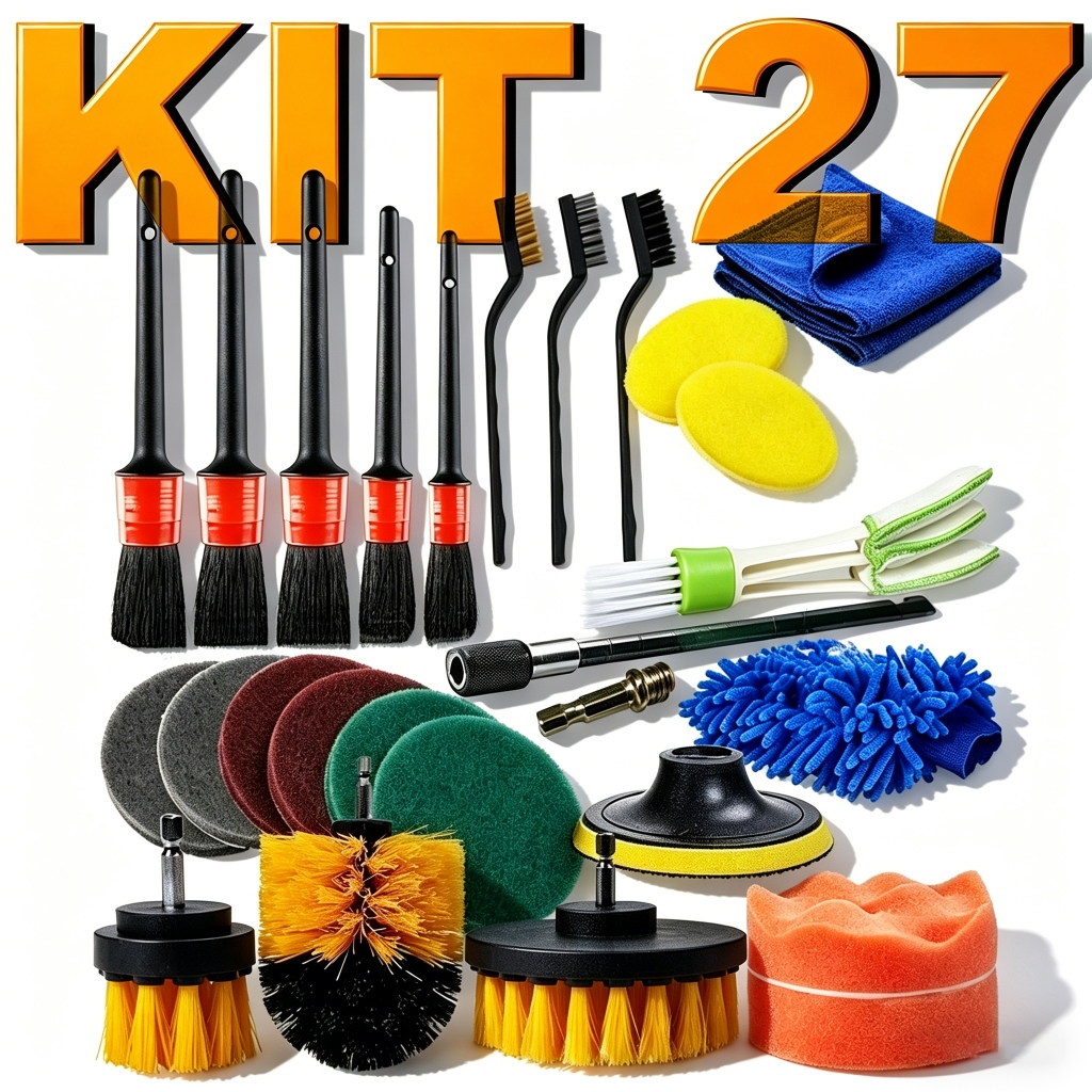 Kit 27 Escovas De Limpeza Pesada Para Parafusadeira Furadeira - de lavagem de veículos