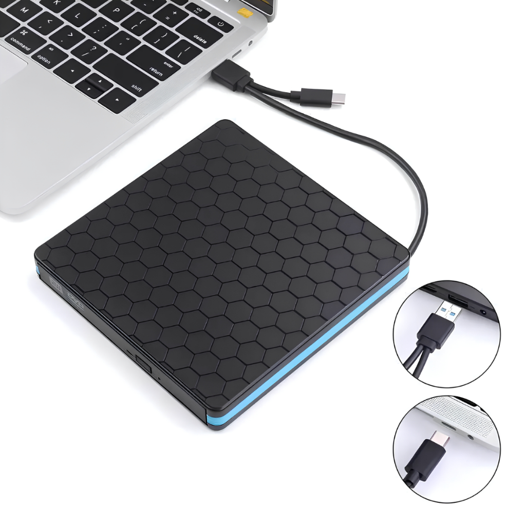 Leitor e Gravador Usb Externo Slim Portátil CD/DVD
