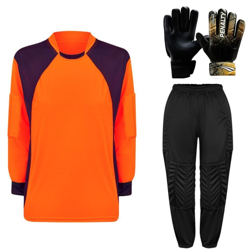 Kit Goleiro Completo Juvenil Camisa + Calça Acolchoada + Luva De Goleiro Penalty