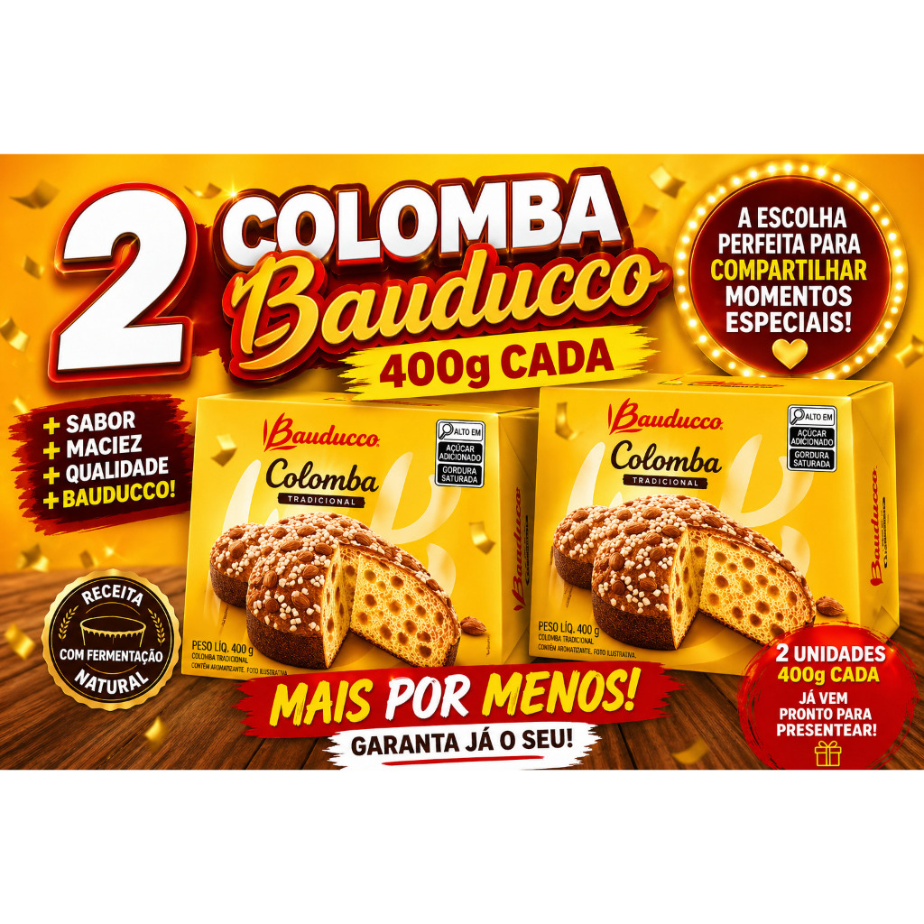 Kit 2 Colomba Bauducco 400g Promoção Páscoa Super Macia Original