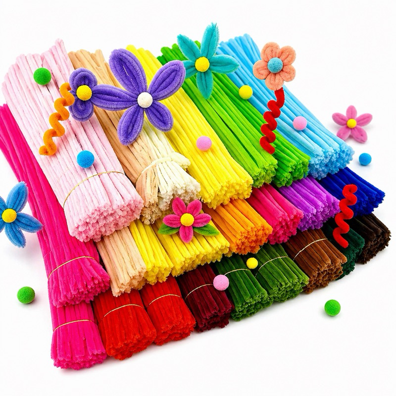 Haste de chenille kit 100 und limpador de cachimbo 30cm