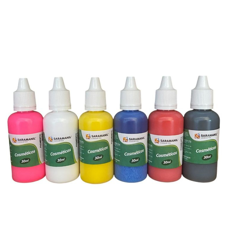 Kit 6 Pigmento Líquido para Cosméticos 30ml Não Migra Leitoso Saboaria