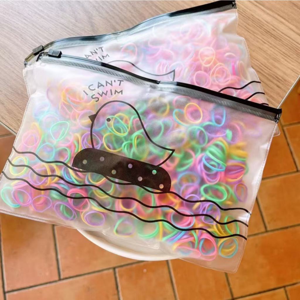 KIT 500/1000/1500 Peças Elásticos Faixas de Cabelo Com Bolsa Contendo Ligas de Silicone