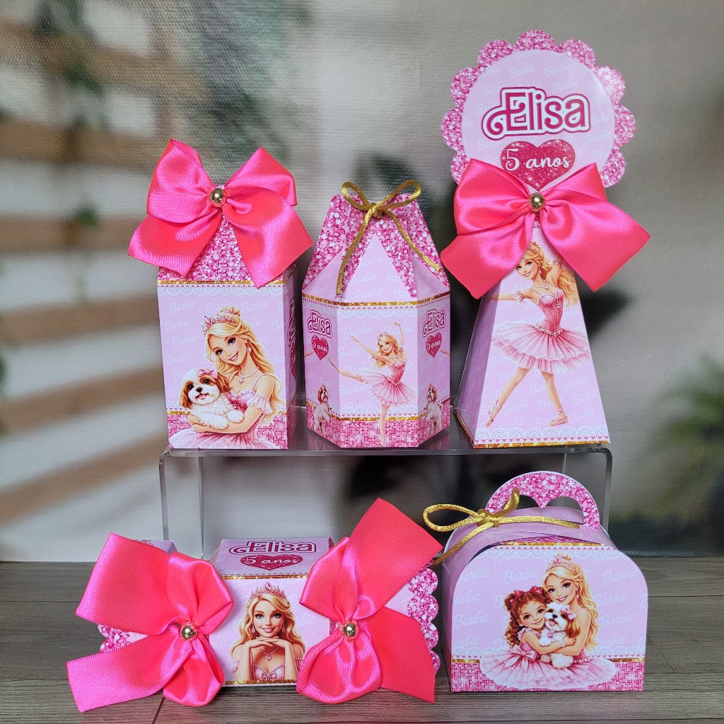 Kit Festa Personalizado Barbie Bailarina - DESMONTADO - Lembrancinhas de Aniversário Infantil