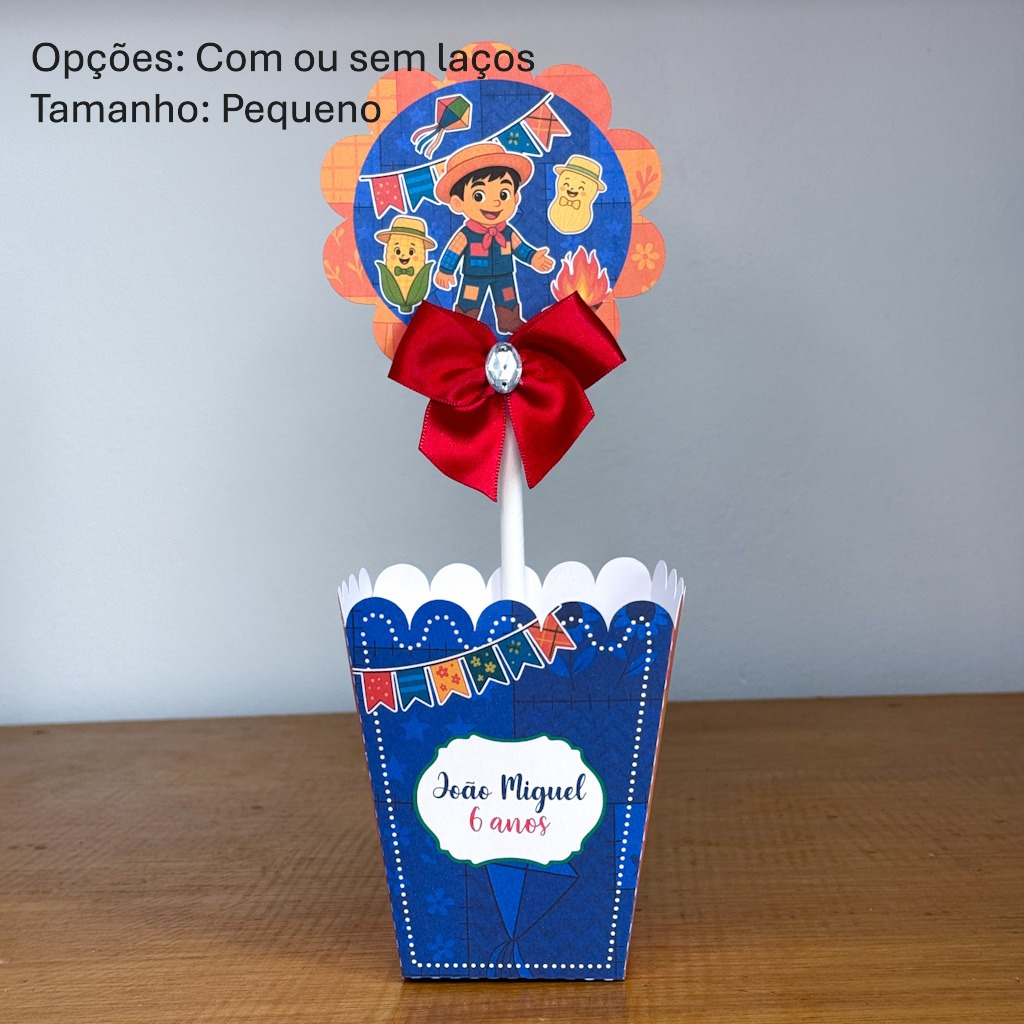 Centro de Mesa Cachepot(PEGUE E MONTE) FESTA JUNINA MENINO Personalizado/Lembrancinhas para festa Infantil