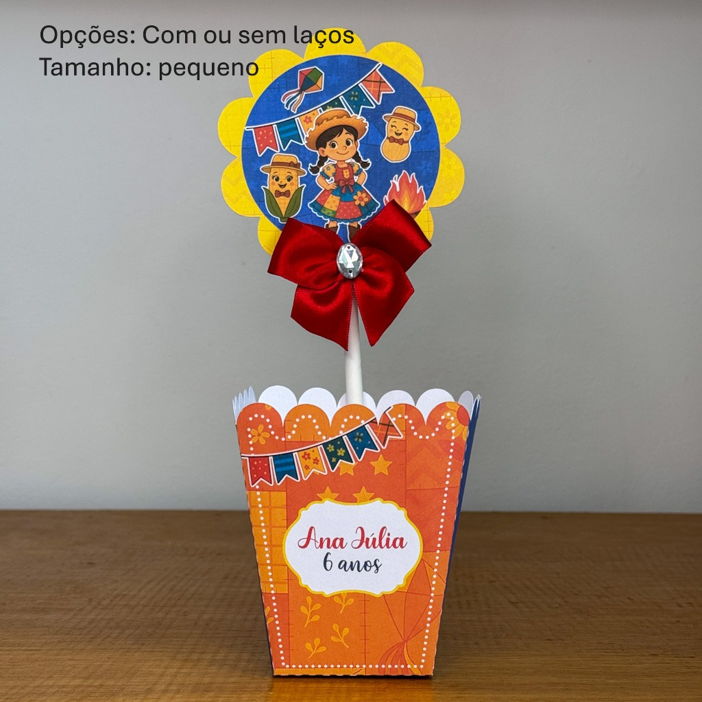 Centro de Mesa Cachepot(PEGUE E MONTE) FESTA JUNINA MENINA Personalizado/Lembrancinhas para festa Infantil