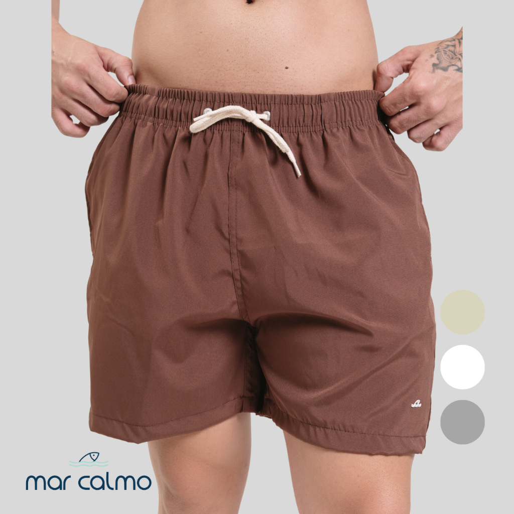 SHORT TACTEL MASCULINO ELASTANO LISO  CADARÇO CRU PRAIA ACADEMIA CORRIDA PRETO BRANCO  P M G GG