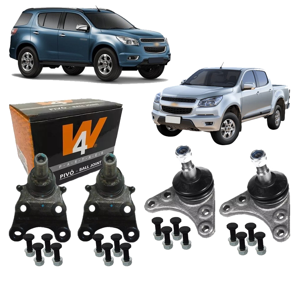 Jogo Kit 4 Pivo Inferior Superior Balança Bandeja GM S10 / Trailblazer 2012 2013 2014 2015 2016