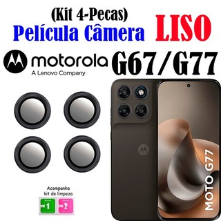 Kit (4*Pecas) Película Câmera LISO G67/G77 Motorola Protetor Anel Metal VidroTemperado