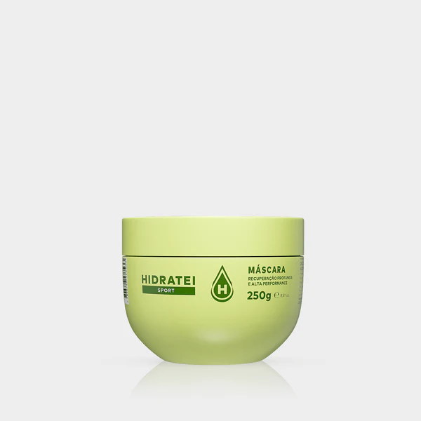 Máscara Capilar Hidratei Sport 250g para Cabelo Ressecado Pós Treino com Suor, Sol e Lavagens Frequentes