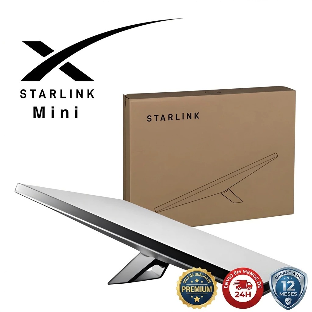 Starlink Mini Antena Internet Satélite - Alta Velocidade, Fácil Instalação, Compacta