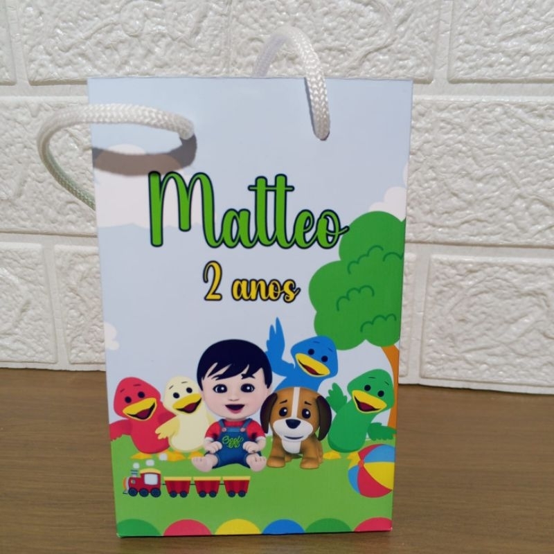Sacolinha Surpresa Bento e Totó Personalizada - Lembrancinha festa infantil | Lembrancinhas Menino PEGUE E MONTE