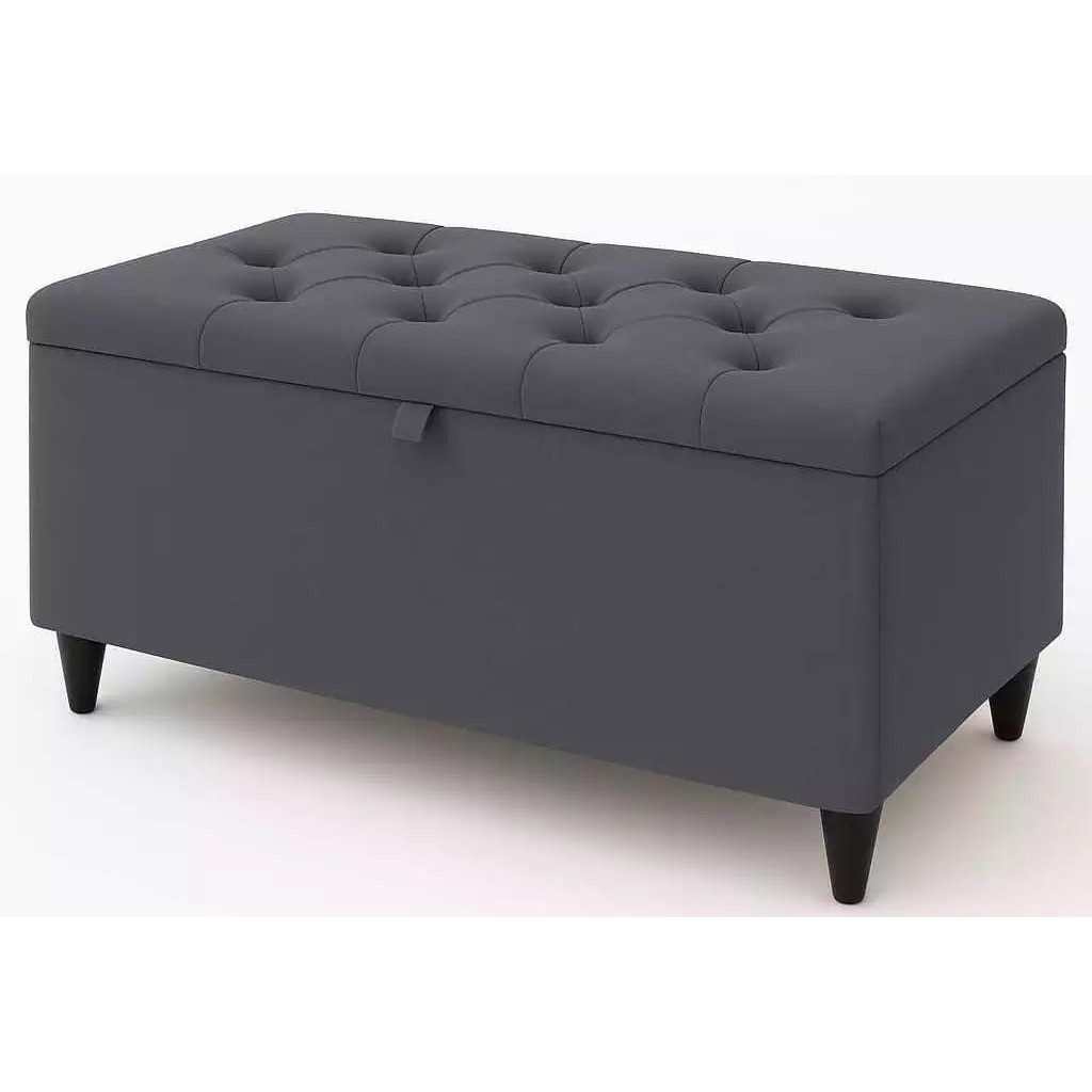 Recamier 1,20cm Puff Baú Em Suede Casal Organizador Moderno Sapateira Confortável Para Quarto