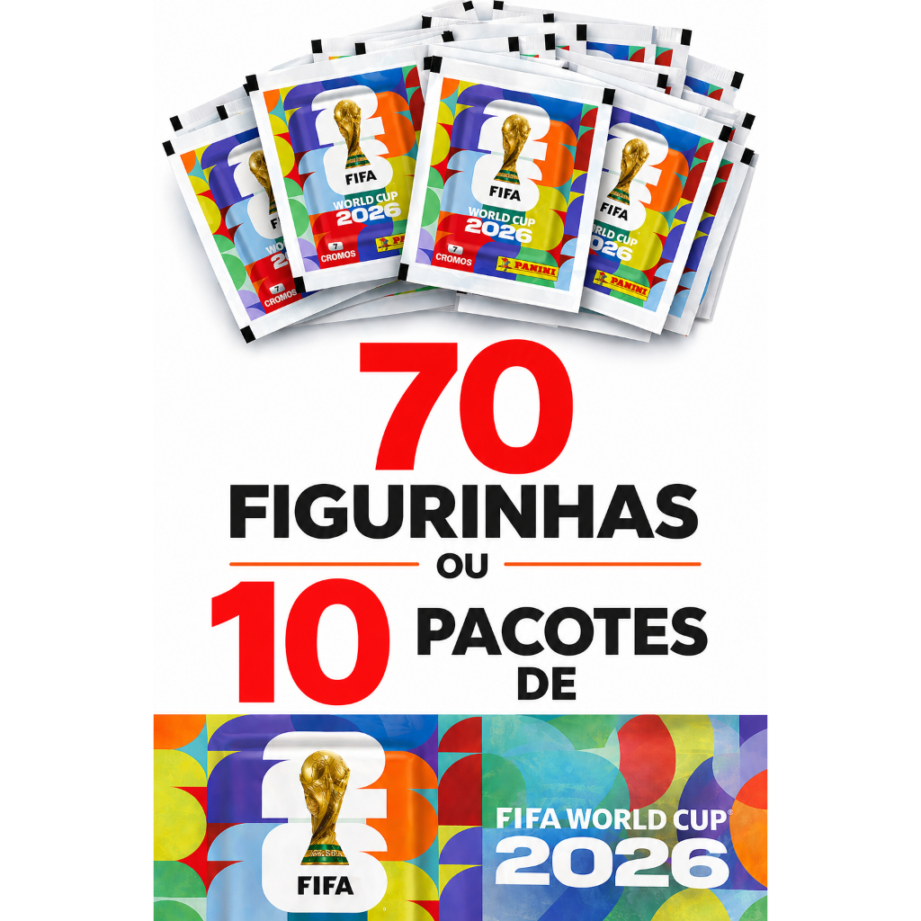 Kit Com 10 Envelopes (70 Cromos) - Copa Do Mundo Fifa 2026 Copa Do Mundo 2026