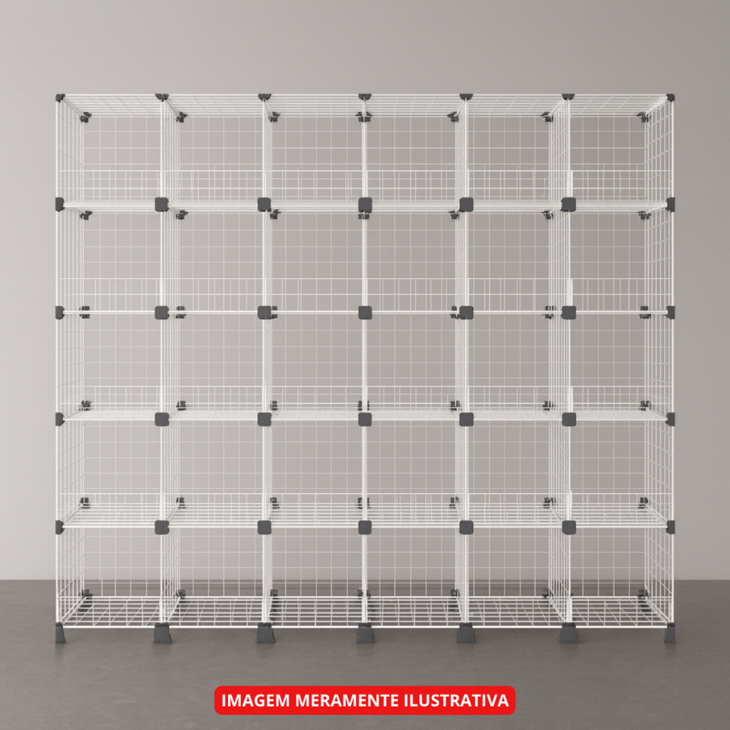 Estante Modular 30 Nichos Aparador Estrutura Multiuso Casa Loja Brinquedo Roupas
