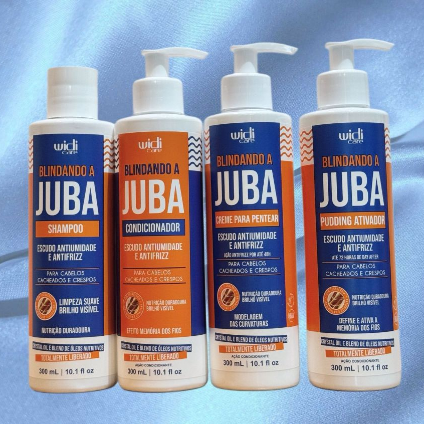Kit Blindando a Juba - Shampoo + Condicionador + Creme de Pentear e Pudding - Widi Care 300ml