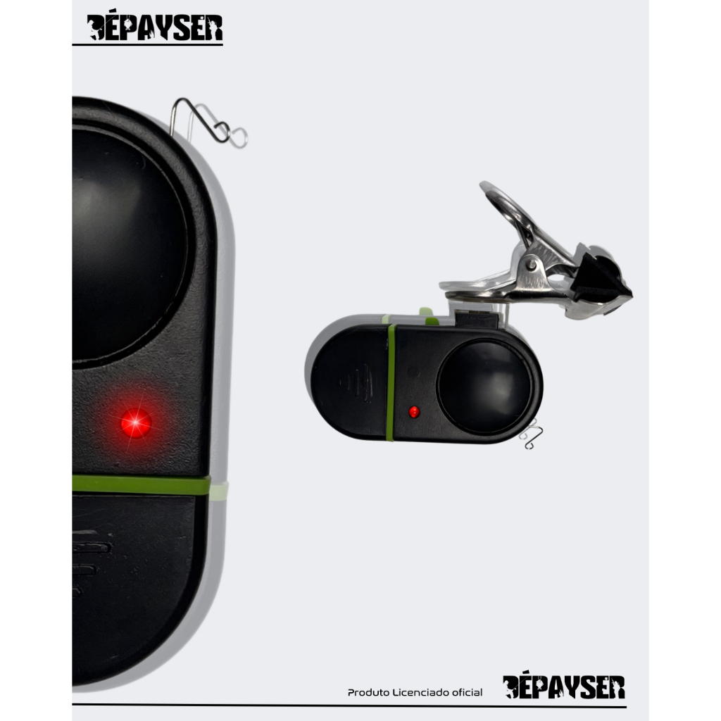 Alarme de Pesca Eletrônico com LED Sensor de Fisgada Vara Molinete Carretilha Dépayser + 3 Batérias