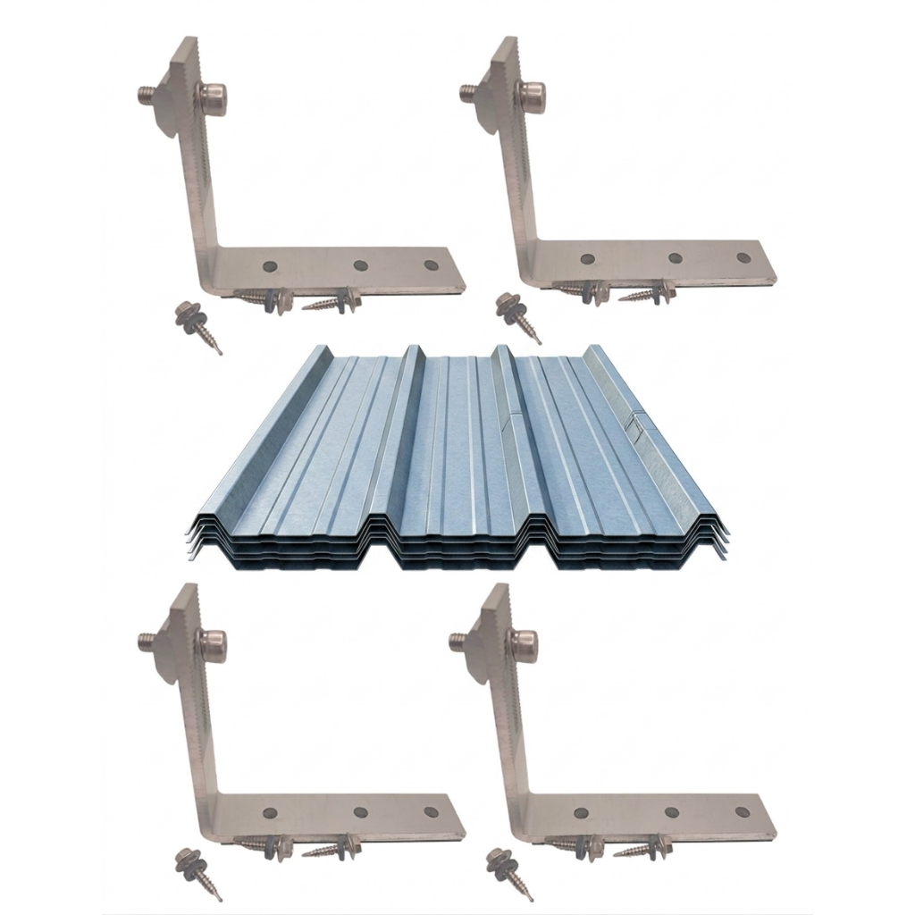 Kit 4 Suporte para Placa Solar para Telha Trapezoidal