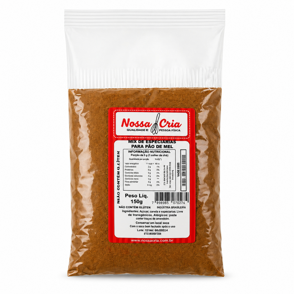 Mix Mistura De Especiarias Para Pão De Mel 150g