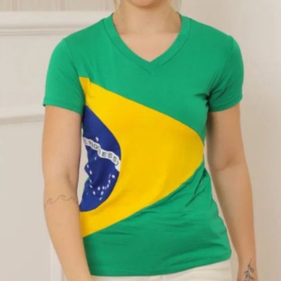 Blusinha feminina t-shirt Brasil copa do mundo moda primavera verão