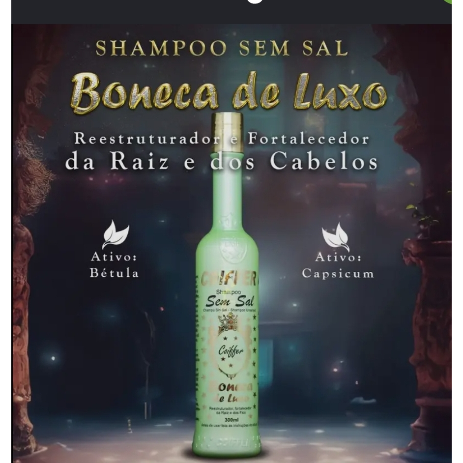 Shampoo Coiffer Boneca De Luxo Sem Sal Coiffer 300ml