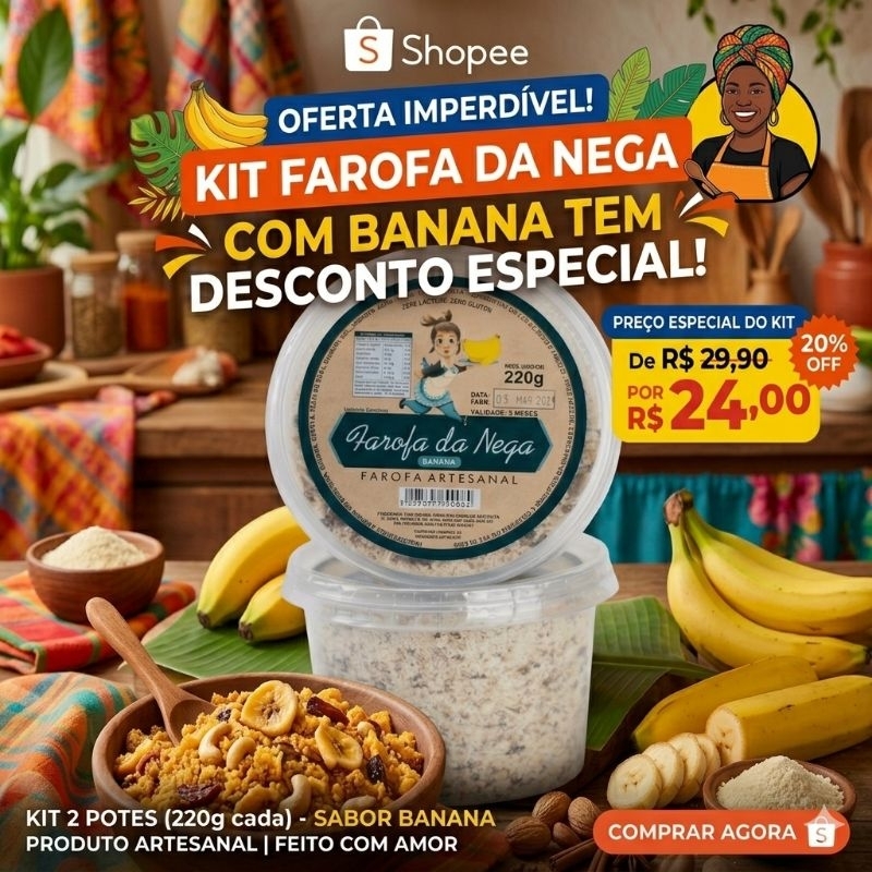 Farofa Da Nega - Kit com 2 Potes