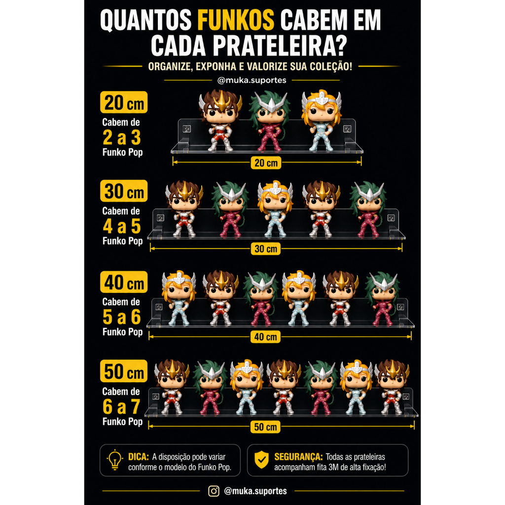 3 Prateleira PS Cristal 3mm de 50cm! Ideal para quem busca praticidade e estilo.