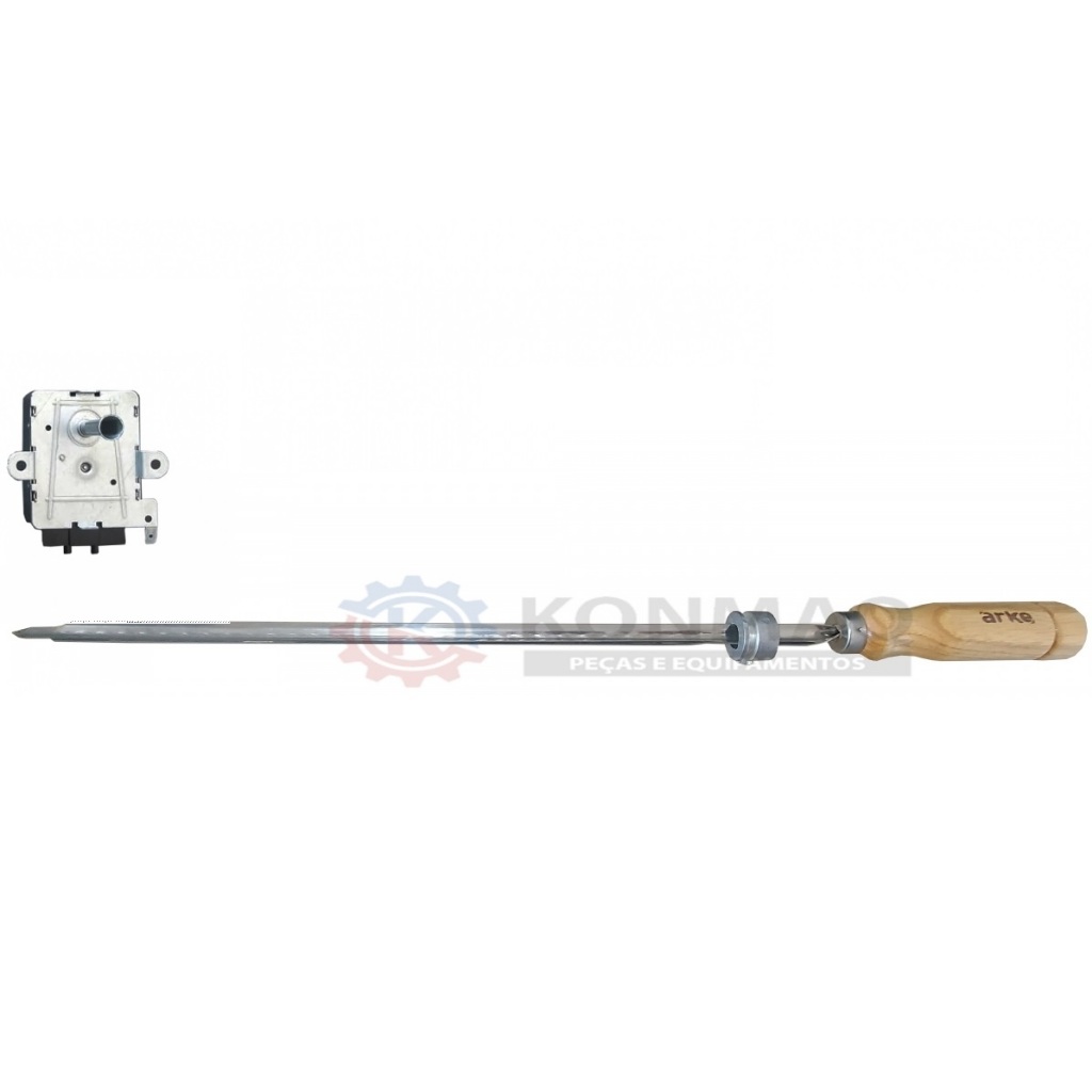 Kit espeto motor giratório para churrasqueira assador rotativo Arke 220V giragrill BBQ grill rotativo churrasco