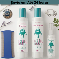 Mata Piolho Shampoo Recondicionador Spray Antipiolho Arruda Citronela Abelha Rainha