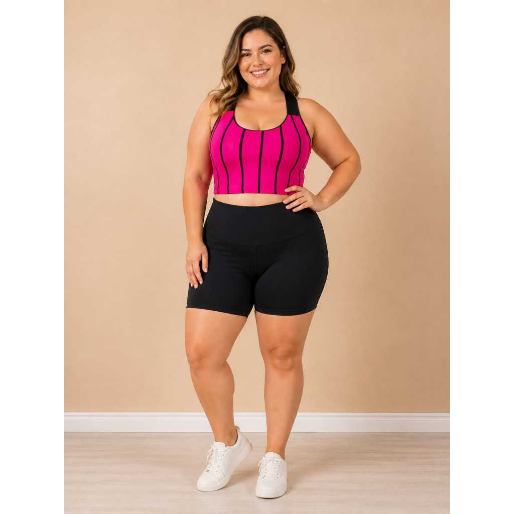 Conjunto de Short Academia Feminino Compressão Crossfit Funcional Corrida